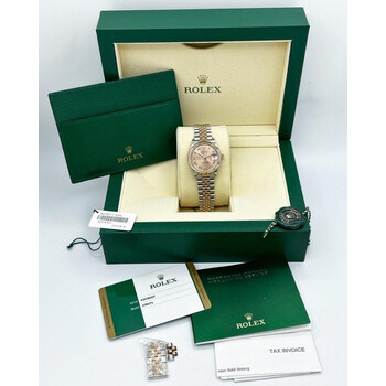 31mm • 2019 Rolex 2-Tone Rose Gold DateJust 278271 Champagne Roman Dial